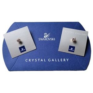 Swarovski Crystal Gallery Stud Earrings Brilliant Round Cut Solitaire NEW No Tag